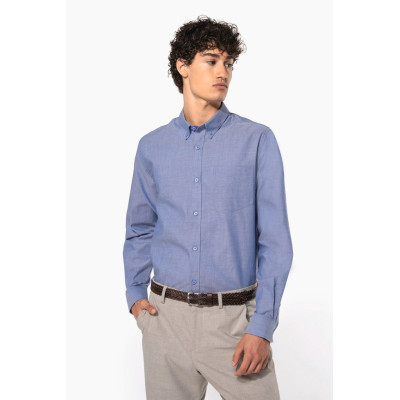 Men's long-sleeved Oxford shirt